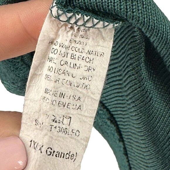 Green Animal Print Cardigan Size 1X Wide Sleeve Open Front Cream N Sugar Brand - Picture 7 of 7